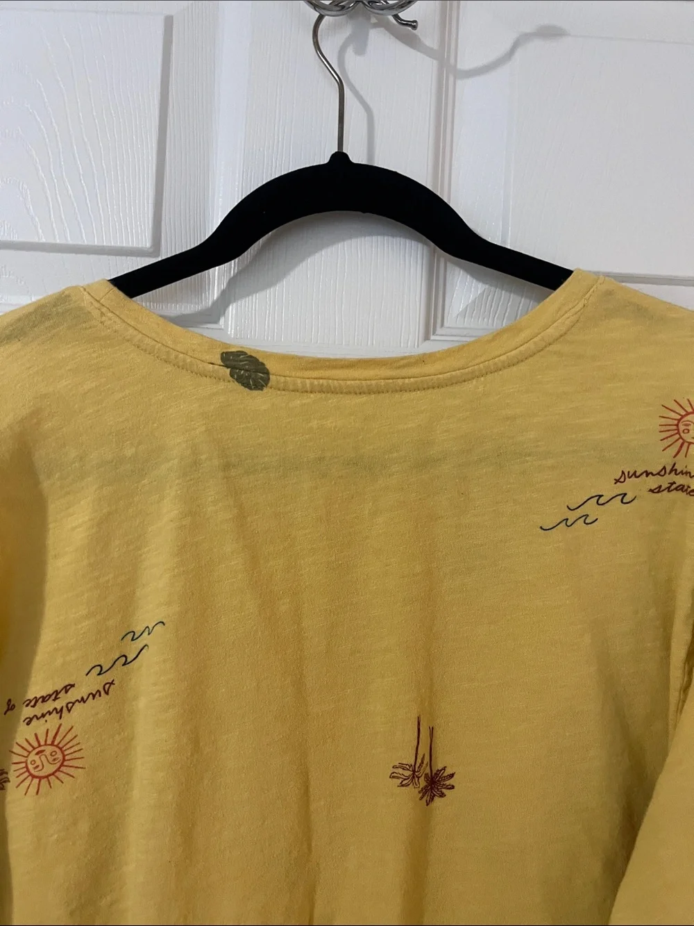 Sonoma Mustard Crewneck Tee with Sun and Palm Accent